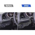 Carbon Fiber Car Headlight Panel Decorative Sticker for Dodge Challenger 2015 to Now, Left Driving, Headlight Panel