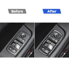 Carbon Fiber Car Window Lift Button Decorative Sticker for Dodge Challenger 2015 to Now, Left Driving, Window Lift Button