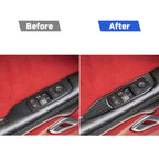 Carbon Fiber Car Window Lift Panel Decorative Sticker for Dodge Challenger 2015 to Now, Left Driving, Window Lift Panel