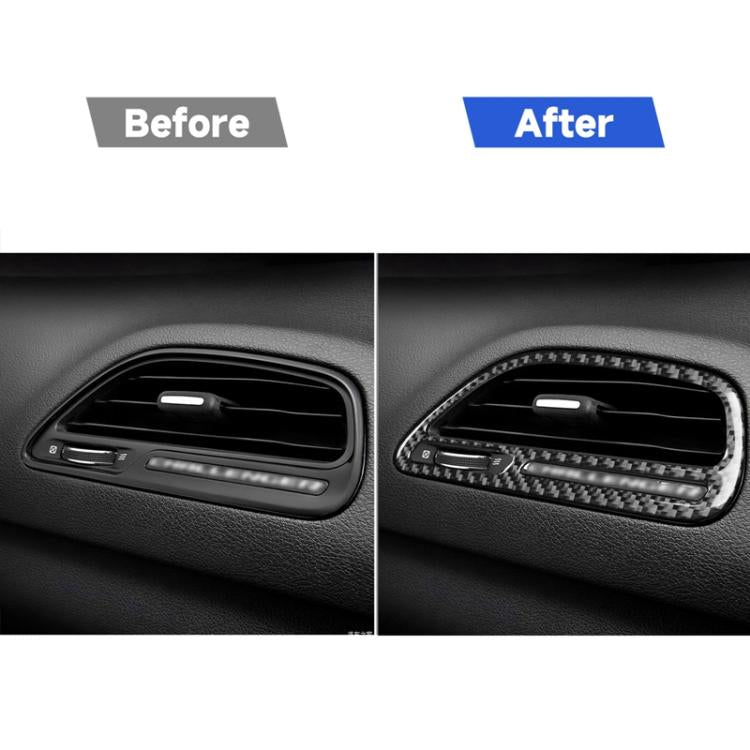 Carbon Fiber Car Instrument Left Right Air Outlet Decorative Sticker for Dodge Challenger 2015 to Now, Left Driving, Instrument Left Right Air Outlet