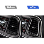 Carbon Fiber Car Instrument Middle Air Outlet Decorative Sticker for Dodge Challenger 2015 to Now, Left Driving, Instrument Middle Air Outlet