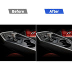 Carbon Fiber Car Central Control Gear Frame Decorative Sticker for Dodge Challenger 2015 to Now, Left Driving, Central Control Gear Frame
