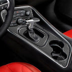 3 PCS / Set Carbon Fiber Car Central Control Gear Decorative Sticker for Dodge Challenger 2015 to Now, Left Driving, Central Control Gear(3 PCS / Set)