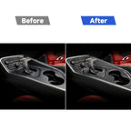 4 PCS / Set Carbon Fiber Car Central Control Gear Decorative Sticker for Dodge Challenger 2015 to Now, Left Driving, Central Control Gear(4 PCS / Set)