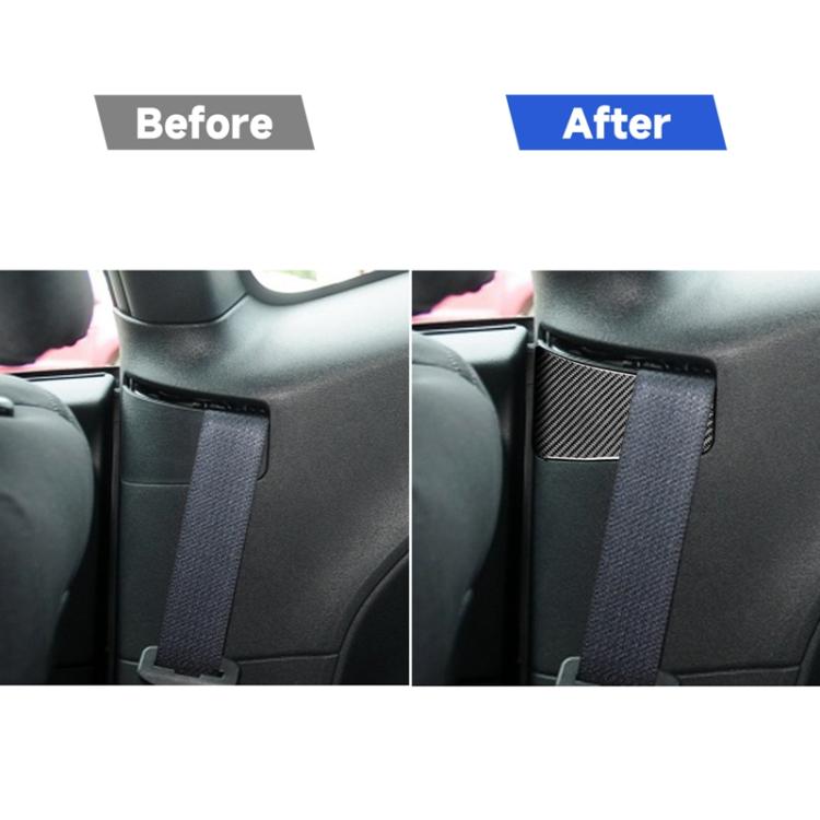 3 PCS / Set Carbon Fiber Car Seat Belt Panel Decorative Sticker for Dodge Challenger 2015 to Now, Left Driving, Seat Belt Panel