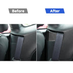 3 PCS / Set Carbon Fiber Car Seat Belt Panel Decorative Sticker for Dodge Challenger 2015 to Now, Left Driving, Seat Belt Panel