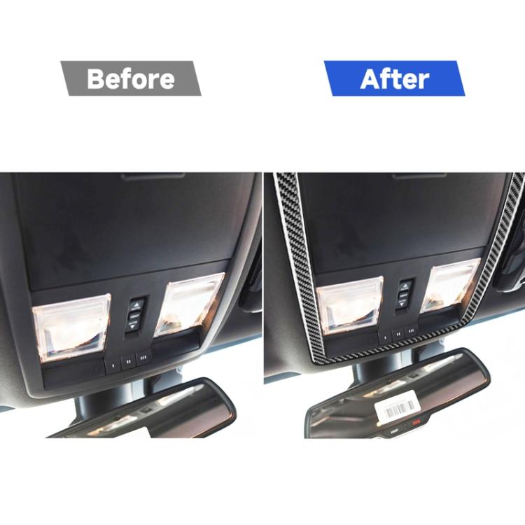 Carbon Fiber Car Reading Light Frame Decorative Sticker for Dodge Challenger 2015 to Now, Left Driving, Reading Light Frame
