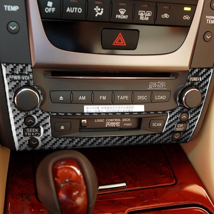 Carbon Fiber Car CD Panel B Version Decorative Sticker for Lexus GS 2006-2011,Left and Right Drive Universal, CD Panel B Version