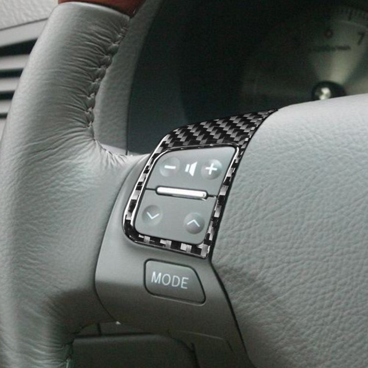 2 PCS / Set Carbon Fiber Car Steering Wheel Button B Version Decorative Sticker for Lexus GS 2006-2011,Left and Right Drive Universal, Steering Wheel Button B Version
