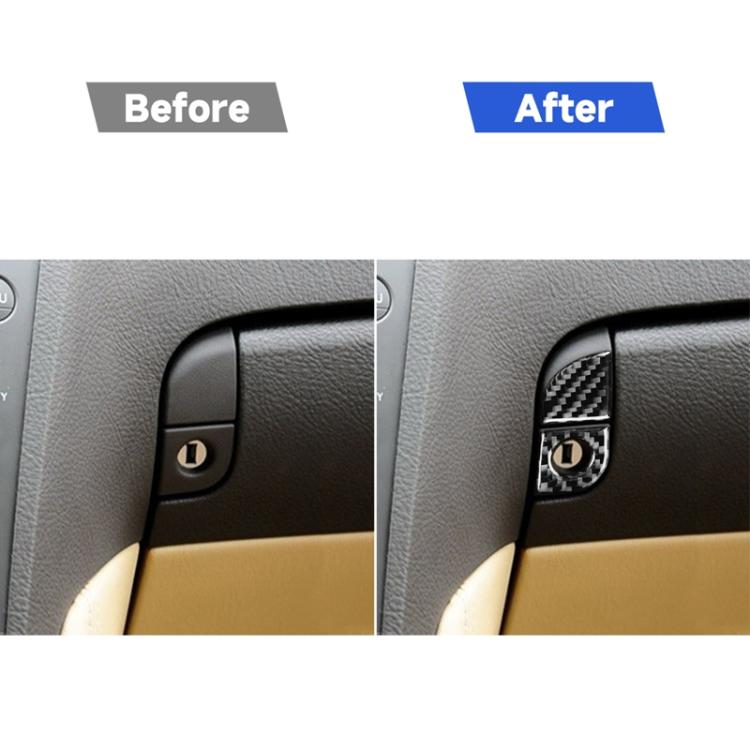 2 PCS / Set Carbon Fiber Car Storage Box Switch Decorative Sticker for Lexus GS 2006-2011,Left Drive, Storage Box Switch,Left Drive