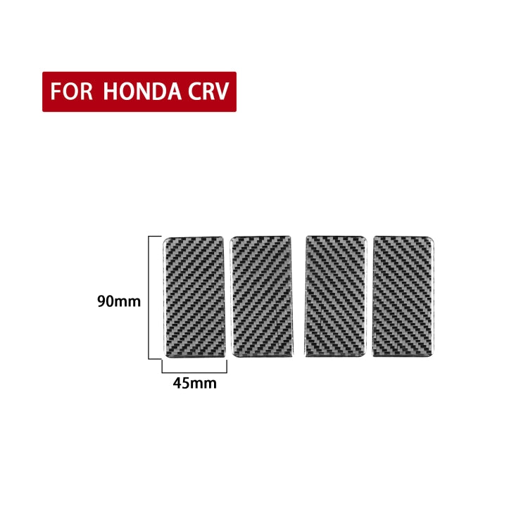 4 PCS / Set Carbon Fiber Car Inner Armrest Gasket Decorative Sticker for Honda CRV 2007-2011,Left and Right Drive Universal, Inner Armrest Gasket