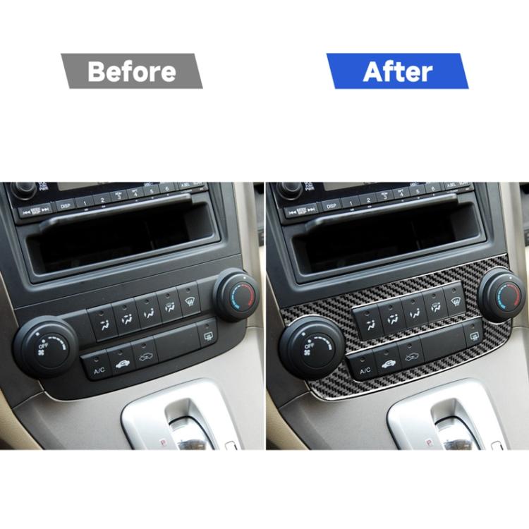 2 PCS / Set Carbon Fiber Car Central Control CD Volume Switch Frame Decorative Sticker for Honda CRV 2007-2011,Left and Right Drive Universal, Central Control CD Volume Switch Frame