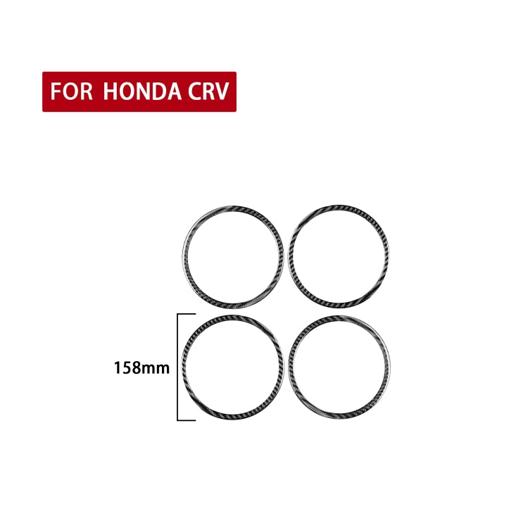 4 PCS / Set Carbon Fiber Car Door Horn Ring Decorative Sticker for Honda CRV 2007-2011,Left and Right Drive Universal, Door Horn Ring