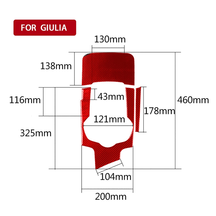 3 PCS / Set Carbon Fiber Car Gear Box Panel Decorative Sticker for Alfa Romeo Giulia 2017-2019,Left Drive, Gear Box Panel,Left Drive