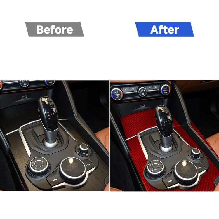 3 PCS / Set Carbon Fiber Car Gear Box Panel Decorative Sticker for Alfa Romeo Giulia 2017-2019,Left Drive, Gear Box Panel,Left Drive