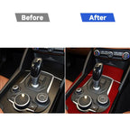 3 PCS / Set Carbon Fiber Car Gear Box Panel Decorative Sticker for Alfa Romeo Giulia 2017-2019,Right Drive, Gear Box Panel,Right Drive