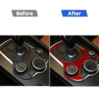 Carbon Fiber Car Gear Panel Decorative Sticker for Alfa Romeo Giulia 2017-2019,Left and Right Drive Universal, Gear Panel
