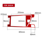2 PCS / Set Carbon Fiber Car Armrest Box Frame Decorative Sticker for Alfa Romeo Giulia 2017-2019,Right Drive, Armrest Box Frame,Right Drive