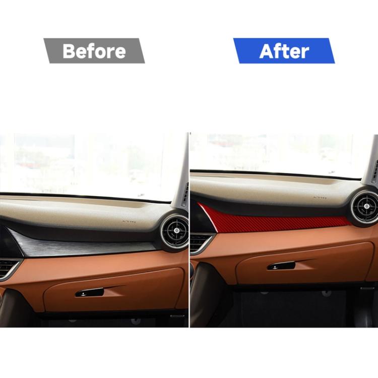 Carbon Fiber Car Dashboard Strip Decorative Sticker for Alfa Romeo Giulia 2017-2019,Left Drive, Dashboard Strip,Left Drive