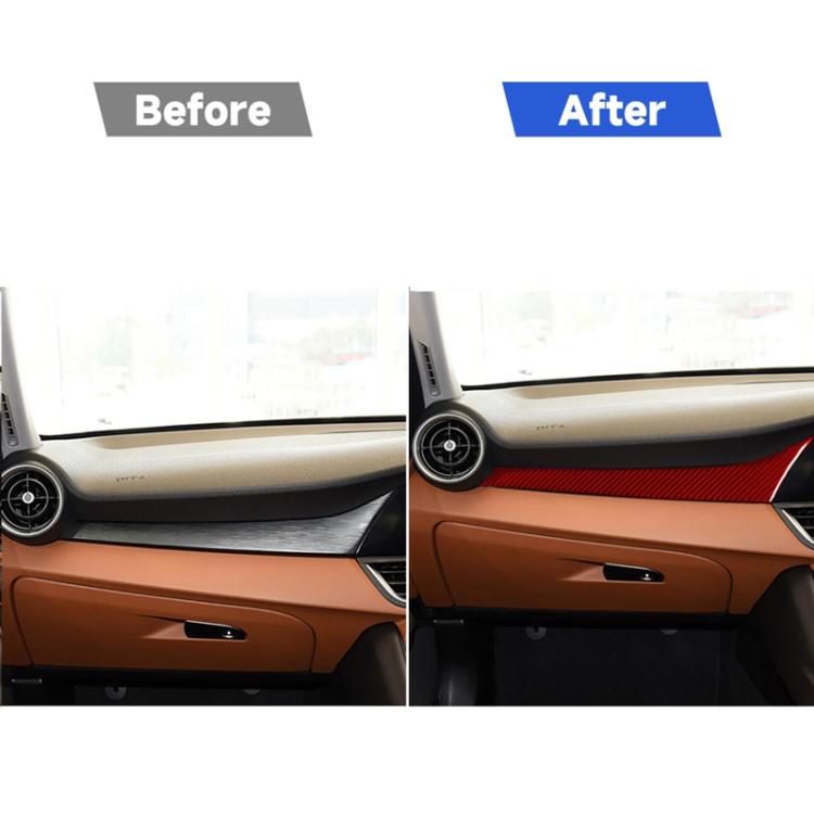 Carbon Fiber Car Dashboard Strip Decorative Sticker for Alfa Romeo Giulia 2017-2019,Right Drive, Dashboard Strip,Right Drive