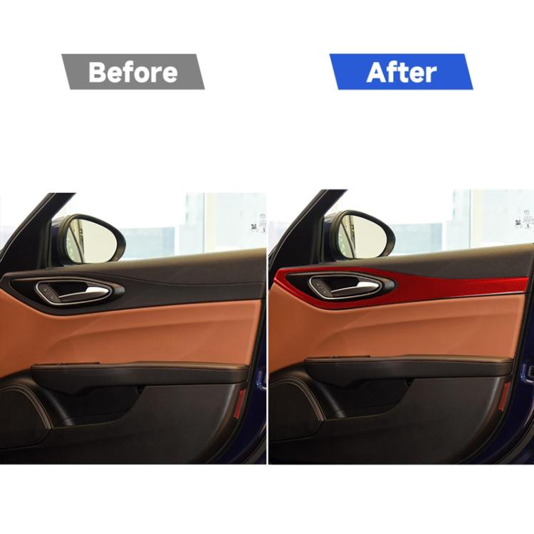 4 PCS / Set Carbon Fiber Car Door Panel Decorative Sticker for Alfa Romeo Giulia 2017-2019,Left and Right Drive Universal, Door Panel