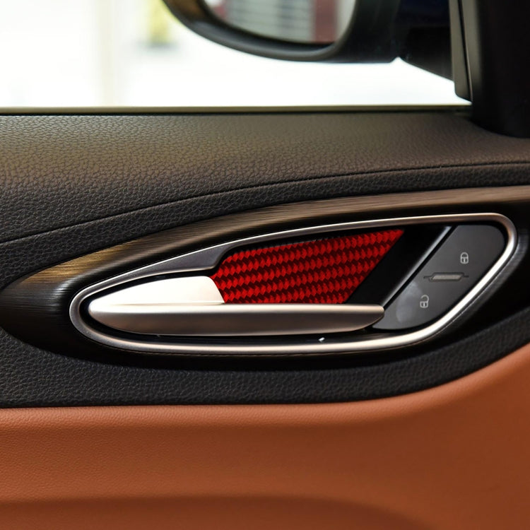 4 PCS / Set Carbon Fiber Car Inner Door Bowl Decorative Sticker for Alfa Romeo Giulia 2017-2019,Left and Right Drive Universal, Inner Door Bowl
