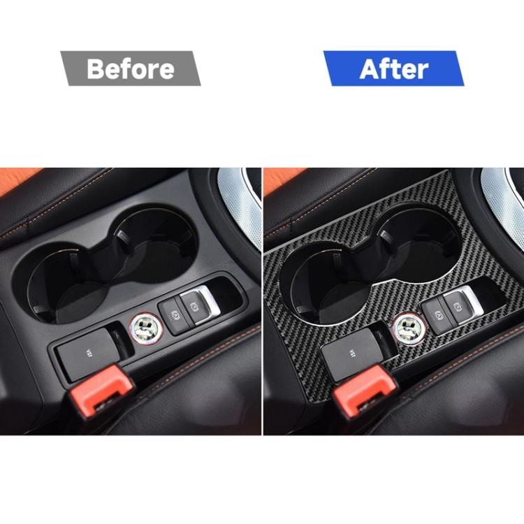 Carbon Fiber Car Water Cup Panel Decorative Sticker for Audi Q3 2013-2018,Right Drive, Water Cup Panel,Right Drive