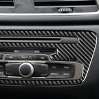 Carbon Fiber Car Central Control CD Panel Decorative Sticker for Audi Q3 2013-2018,Left and Right Drive Universal, Central Control CD Panel