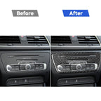 Carbon Fiber Car Central Control CD Panel Decorative Sticker for Audi Q3 2013-2018,Left and Right Drive Universal, Central Control CD Panel
