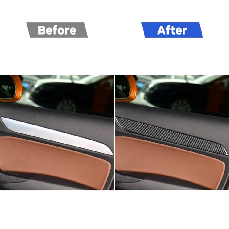 4 PCS / Set Carbon Fiber Car Interior Door Trim Decorative Sticker for Audi Q3 2013-2018,Left and Right Drive Universal, Interior Door Trim
