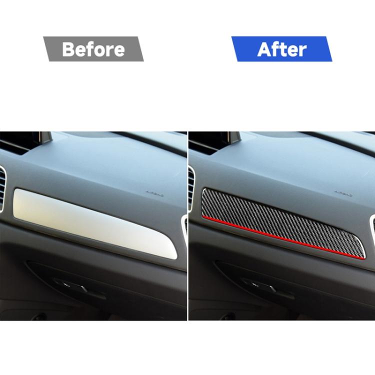 Carbon Fiber Car Co-pilot Trim Red Edge Decorative Sticker for Audi Q3 2013-2018,Left Drive, Co-pilot Trim Red Edge,Left Drive