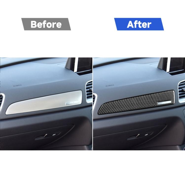 Carbon Fiber Car Co-pilot Trim with Hole Decorative Sticker for Audi Q3 2013-2018,Right Drive, Co-pilot Trim with Hole,Right Drive