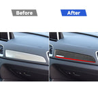 Carbon Fiber Car Co-pilot Trim Red Edge with Hole Decorative Sticker for Audi Q3 2013-2018,Left Drive, Co-pilot Trim Red Edge with Hole ,Left Drive