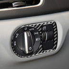 Carbon Fiber Car Headlight Switch Decorative Sticker for Audi Q3 2013-2018,Left and Right Drive Universal, Headlight Switch