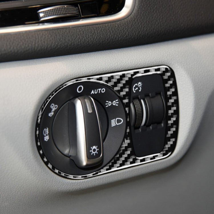 Carbon Fiber Car Headlight Switch Decorative Sticker for Audi Q3 2013-2018,Left and Right Drive Universal, Headlight Switch