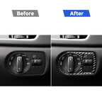 Carbon Fiber Car Headlight Switch Decorative Sticker for Audi Q3 2013-2018,Left and Right Drive Universal, Headlight Switch