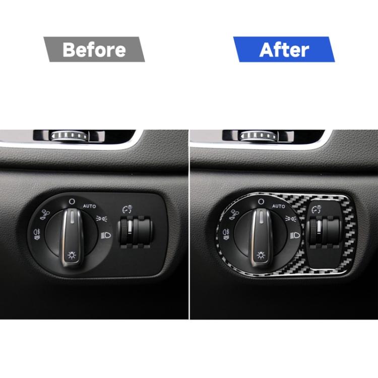 Carbon Fiber Car Headlight Switch Decorative Sticker for Audi Q3 2013-2018,Left and Right Drive Universal, Headlight Switch