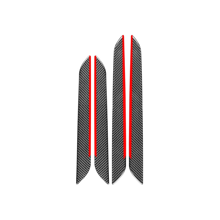 4 PCS / Set Carbon Fiber Car Interior Door Trim Red Edge Decorative Sticker for Audi Q3 2013-2018,Left and Right Drive Universal, Interior Door Trim Red Edge