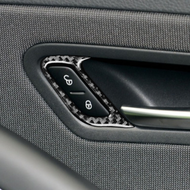 2 PCS / Set Carbon Fiber Car Door Lock Frame Decorative Sticker for Volkswagen Scirocco 2009-2016,Right Drive, Door Lock Frame ,Right Drive
