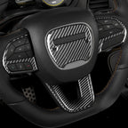 5 PCS / Set Carbon Fiber Car Steering Wheel Decorative Sticker for Dodge Challenger 2015 to Now, Left Driving, Steering Wheel