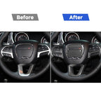 5 PCS / Set Carbon Fiber Car Steering Wheel Decorative Sticker for Dodge Challenger 2015 to Now, Left Driving, Steering Wheel