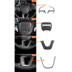 5 PCS / Set Carbon Fiber Car Steering Wheel Decorative Sticker for Dodge Challenger 2015 to Now, Left Driving, Steering Wheel