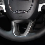 Carbon Fiber Car Steering Wheel Chin Decorative Sticker for Dodge Challenger 2015 to Now, Left Driving, Steering Wheel Chin