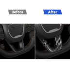 Carbon Fiber Car Steering Wheel Chin Decorative Sticker for Dodge Challenger 2015 to Now, Left Driving, Steering Wheel Chin