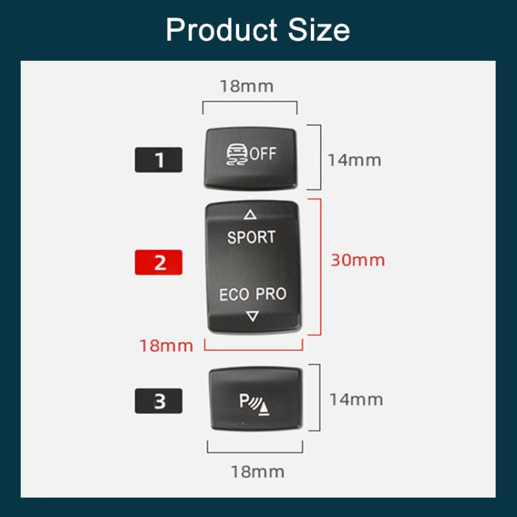 For BMW 3 Series Left Driving Car Central Control Multi-function Radar Button 6131 9252 912, Radar Button (Black), Radar Button (Red)