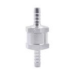 Car 6mm Aluminium Alloy Fuel Petrol One Way Non Return Check Valve, 6mm Silver