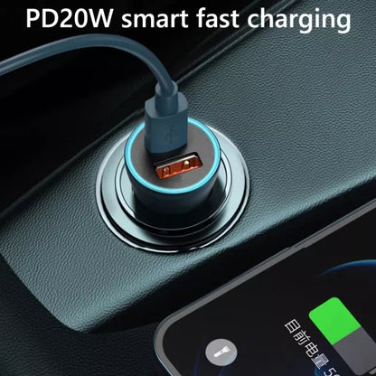 PD 20W Aluminum Alloy Dual Interface Car Fast Charger