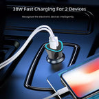 PD + QC3.0 Car 2 in 1 Triangle Fast Charger Car Cigarette Lighter, Car Triangle Charger