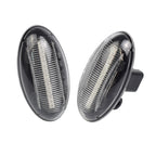 2pcs For Peugeot 1007 Car Dynamic LED Fender Side Light 817300H010, For Peugeot 1007 (Transparent), For Peugeot 1007 (Transparent Black)