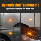 2pcs For Peugeot 1007 Car Dynamic LED Fender Side Light 817300H010, For Peugeot 1007 (Transparent), For Peugeot 1007 (Transparent Black)